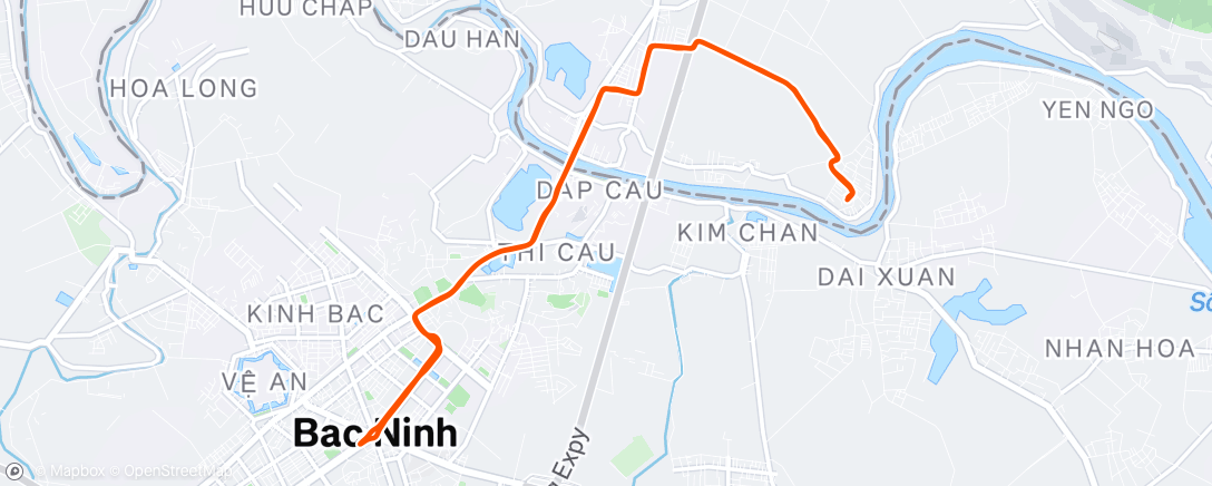 Map of the activity, Morning Run