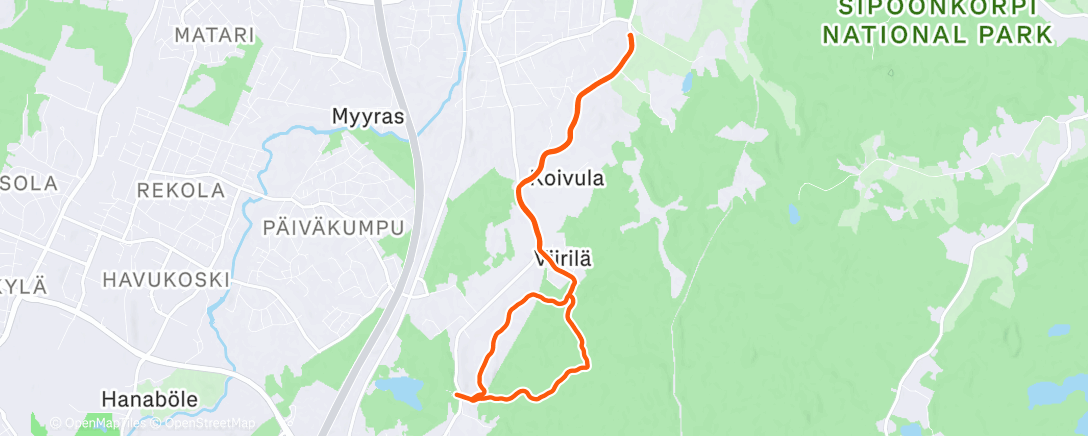 Map of the activity, Morning Run