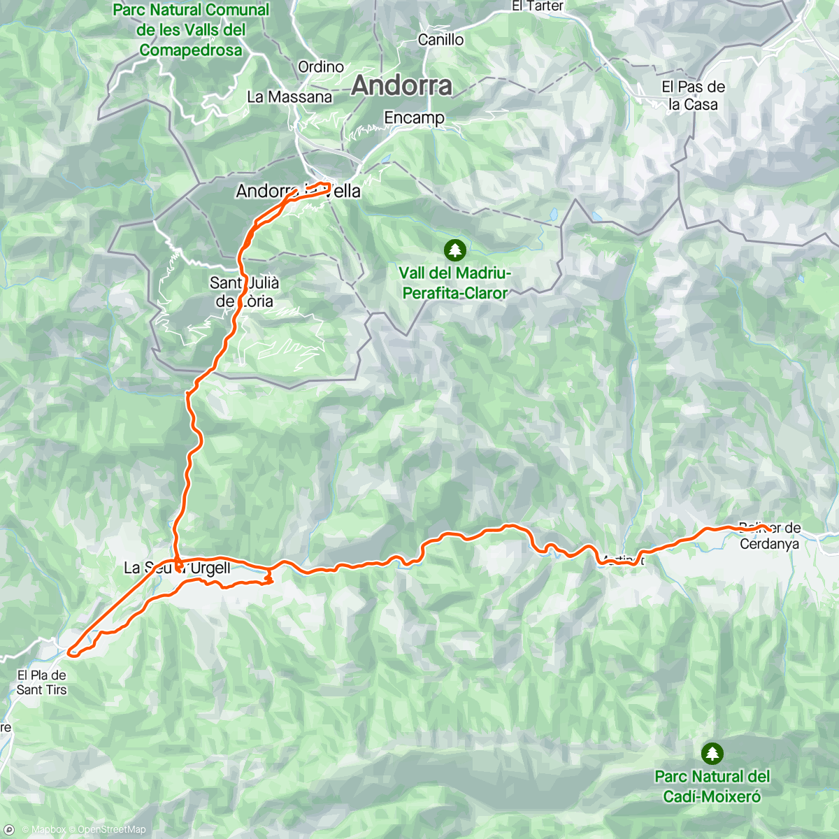 Map of the activity, Bellver de Cerdanya