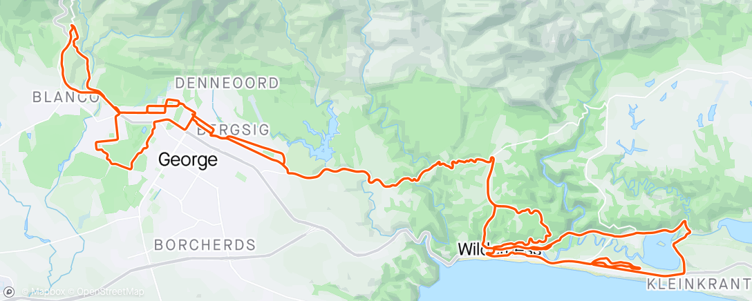 Map of the activity, Wilderness Laps with Robyn