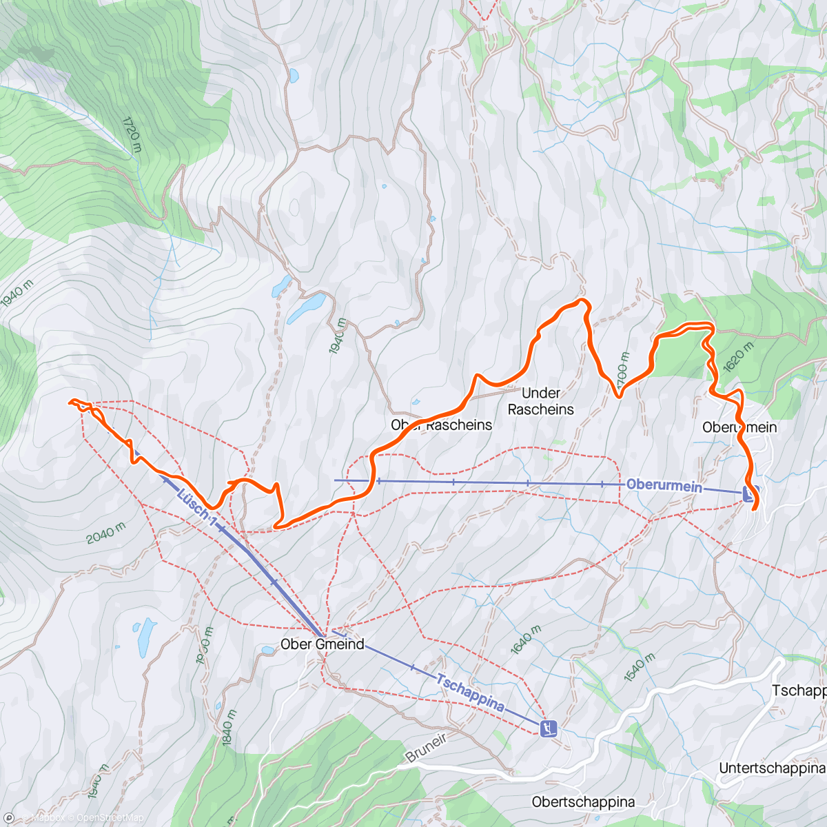 Map of the activity, Höghöjdsträning