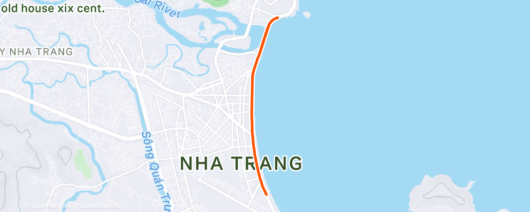 Map of the activity, Afternoon Run