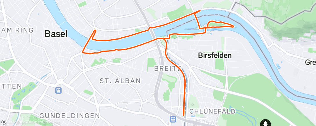 Map of the activity, Lauf am Morgen