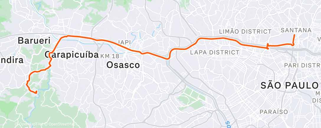 Map of the activity, Pedalada na hora do almoço