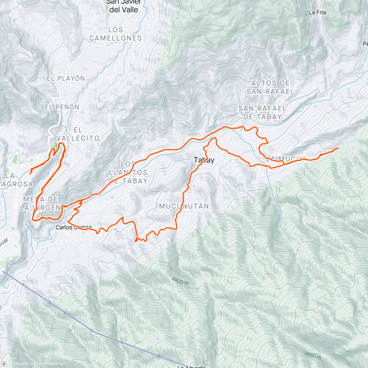 Mapa da atividade, Mucuy Alta - Mucunutan - Vuelta de Lola