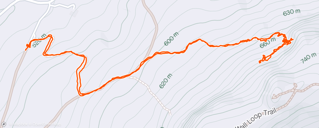 Map of the activity, Night Rock Climb