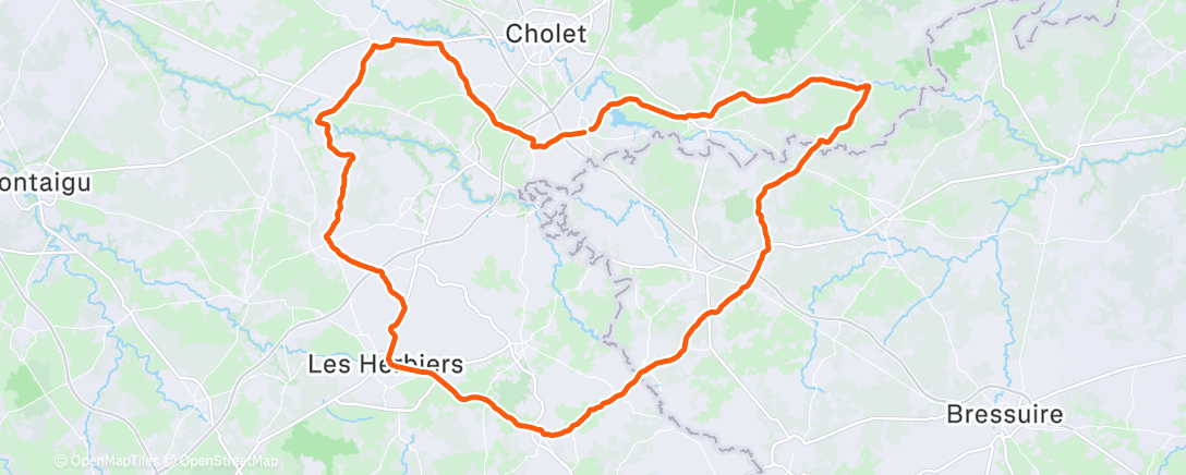 Map of the activity, Sortie vélo le midi
