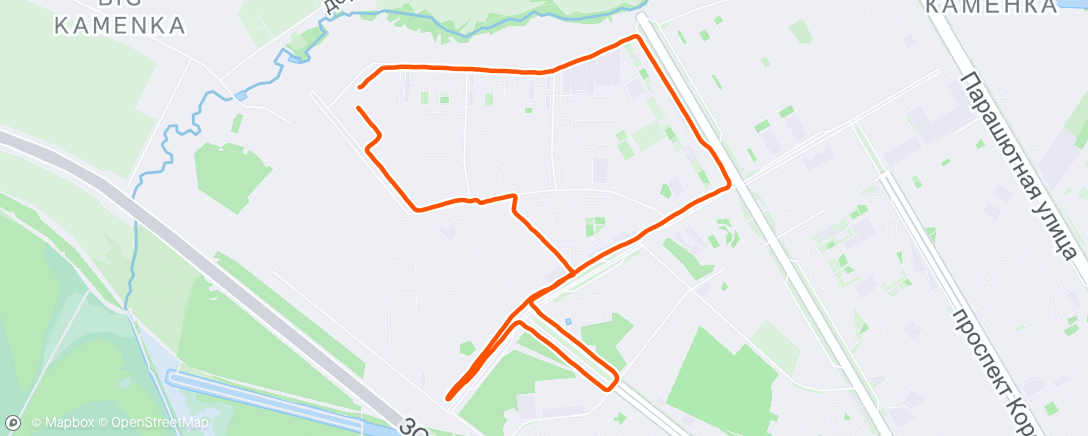 Map of the activity, Morning Run