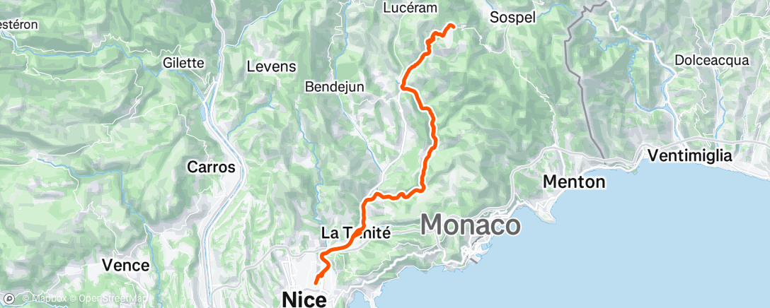 Map of the activity, Sortie Pôle de Nice, Lead Out Col de Braus