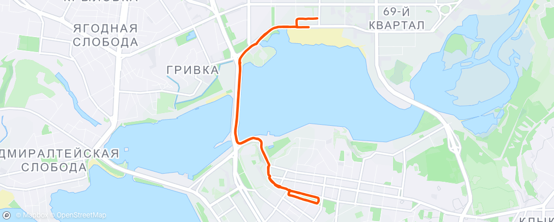 Map of the activity, Afternoon Run