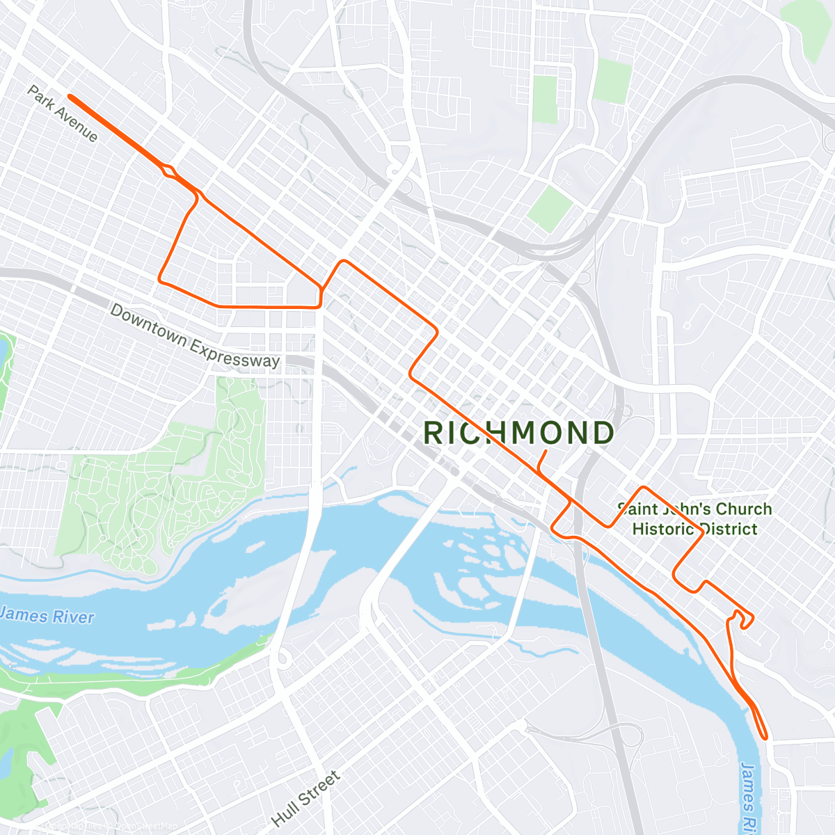 Map of the activity, Zwift - CoachCat: Sweet Spot Burst 4 x 8 minutes on Richmond Rollercoaster in Richmond