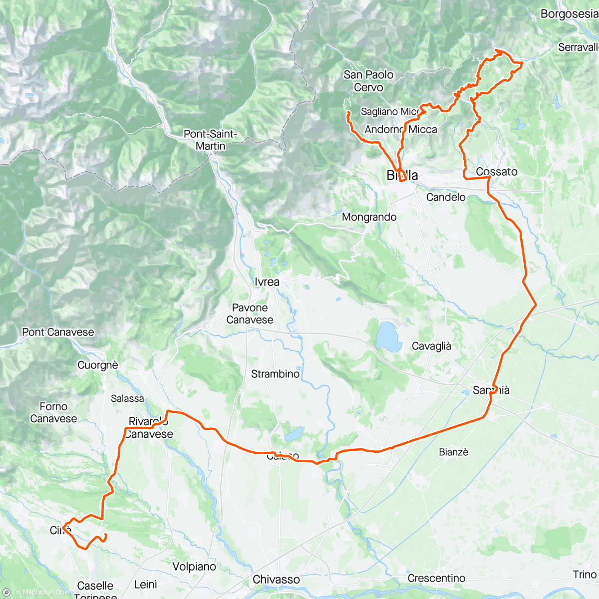 Map of the activity, Giro 2