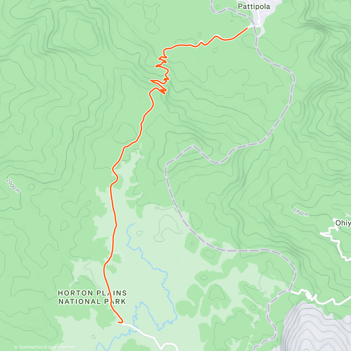 Карта физической активности (ROUVY - Horton Plains NP | Sri Lanka)