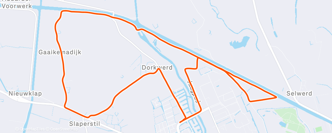 Map of the activity, Afternoon Run