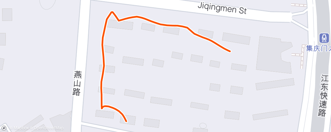 Map of the activity, 晚间跑步