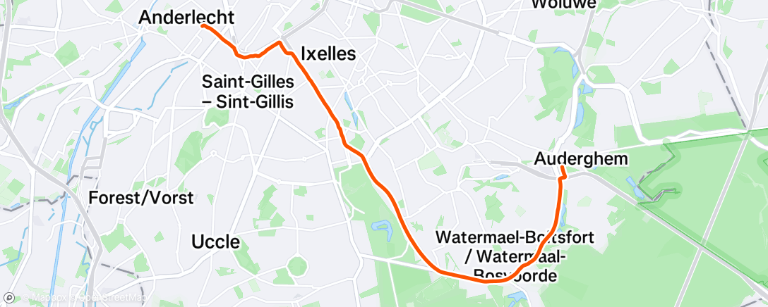 Map of the activity, Afternoon Ride