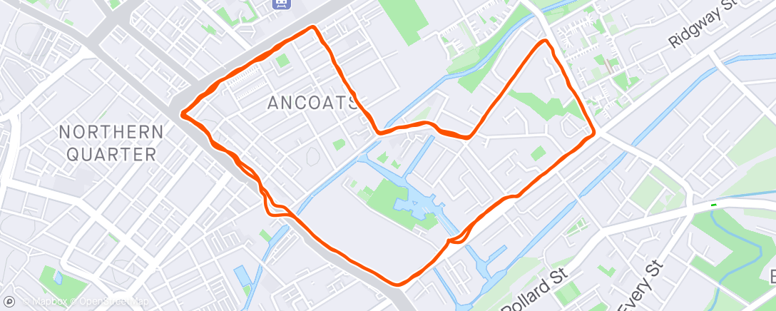 Map of the activity, Afternoon Run