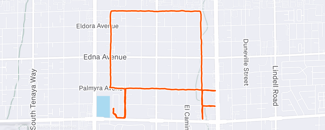 Map of the activity, Morning Run