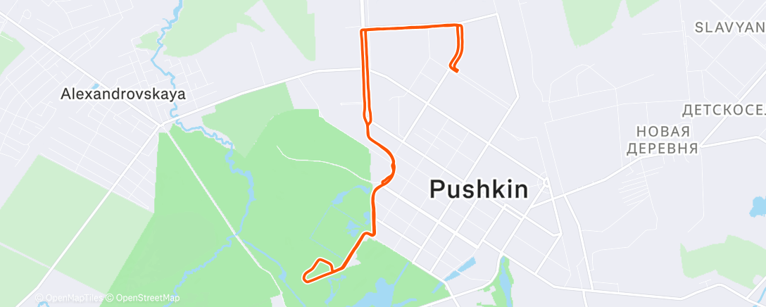 Map of the activity, Evening Run