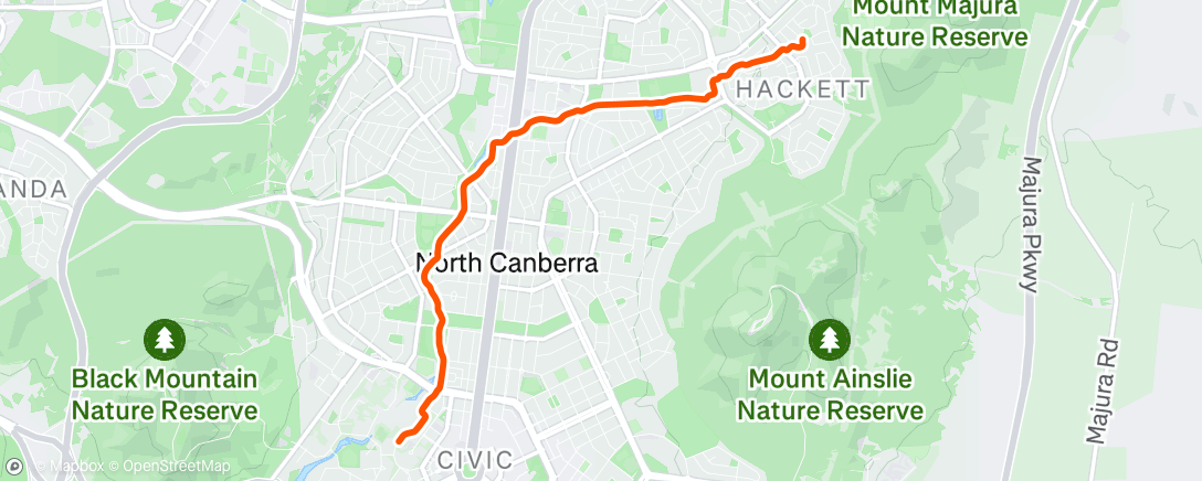 Map of the activity, Evening Ride