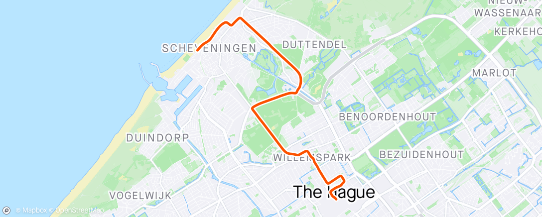 Map of the activity, ROUVY - The Hague Cycling on tour/Den Haag Fietst