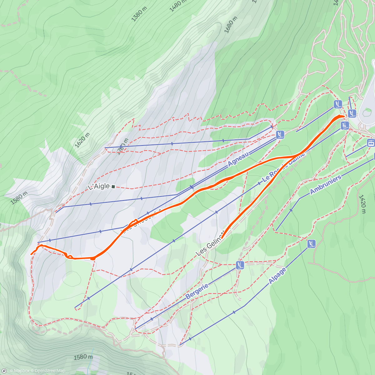 Map of the activity, Ski de randonnée dans l'après-midi