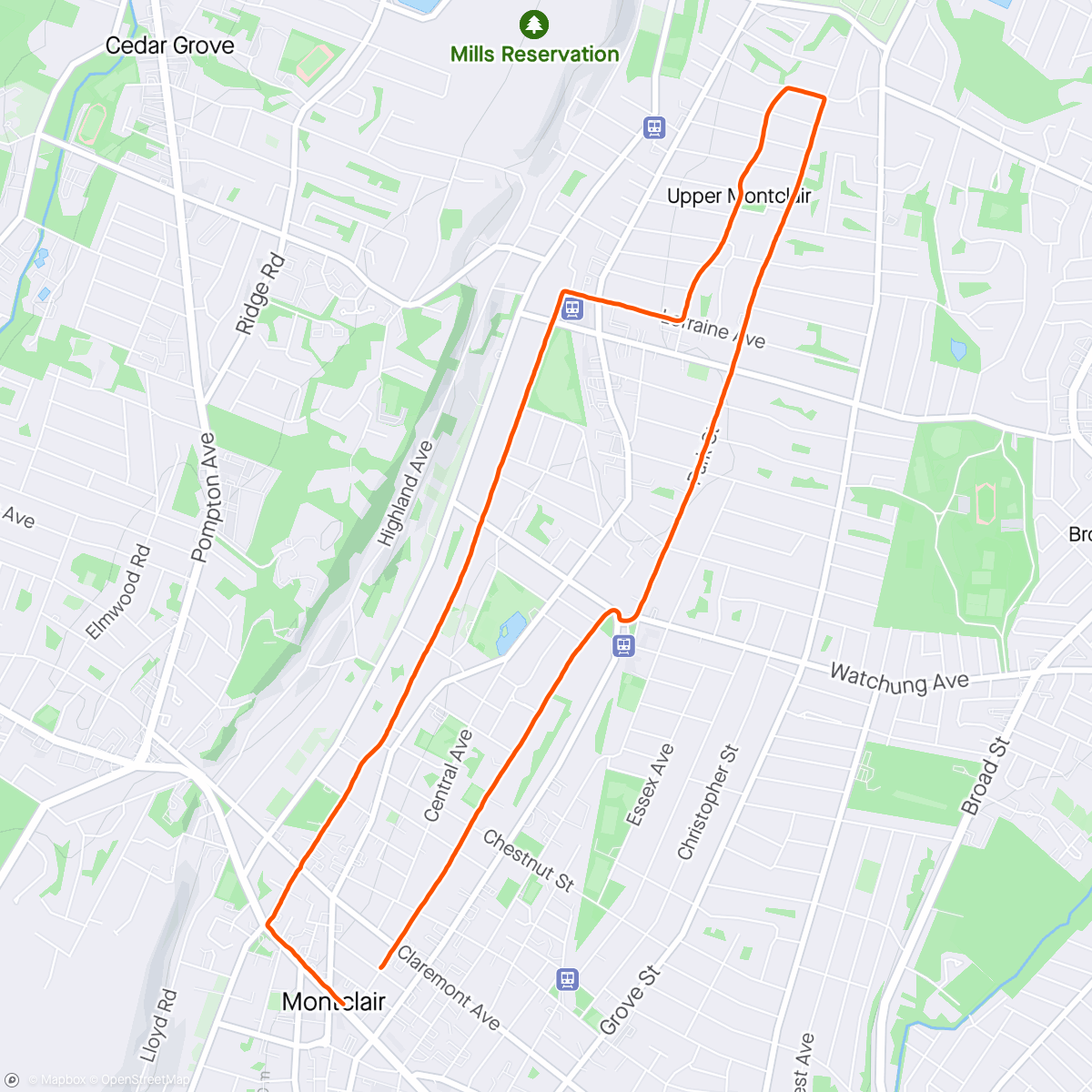 Map of the activity, Last Fleet Feet Montclair Saturday Endurance Class!  Rainy one but done!  I’m ready for my half marathon!