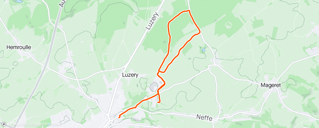 Map of the activity, 8km de Bastogne