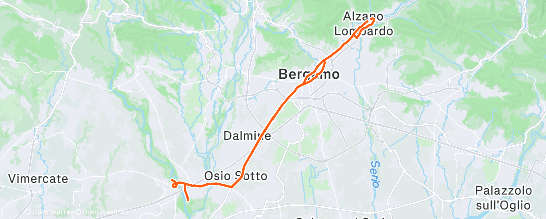 Map of the activity, Pedalata dell'ora di pranzo