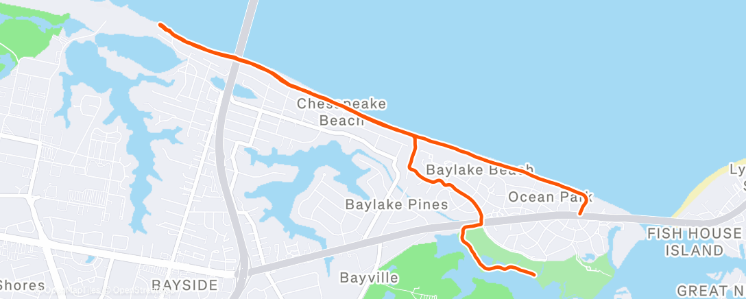 Map of the activity, Afternoon Run