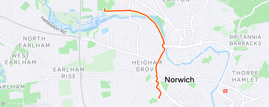 Mappa dell'attività 4*400 post park run off 75s