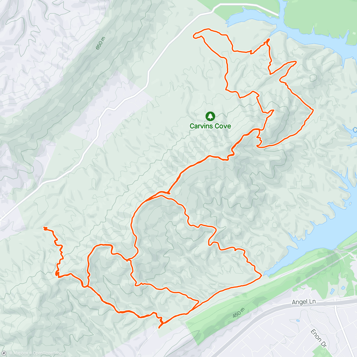 Map of the activity, Middle Mountain Momma XXC Training