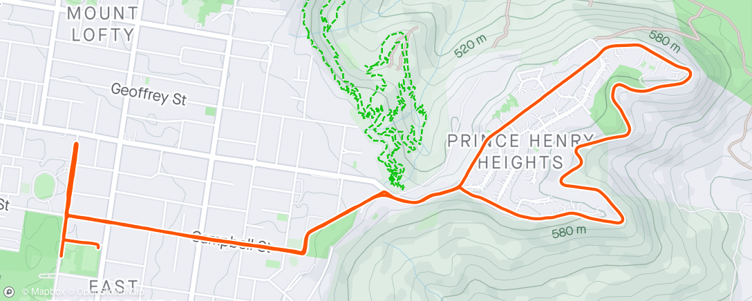 Map of the activity, Toowoomba Marathon 10km with the pram