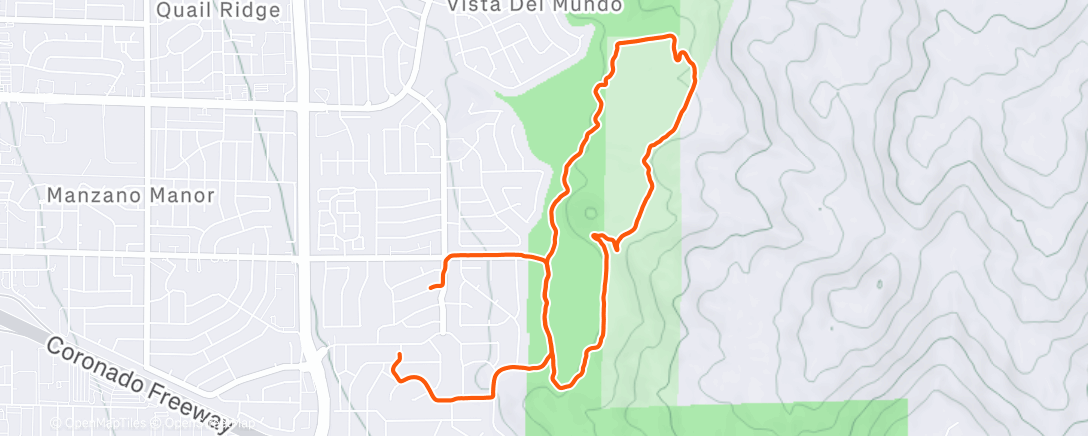 Map of the activity, Afternoon Trail Run