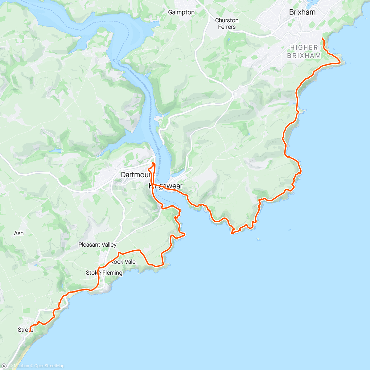Map of the activity, UK Coast Walk - Day 330