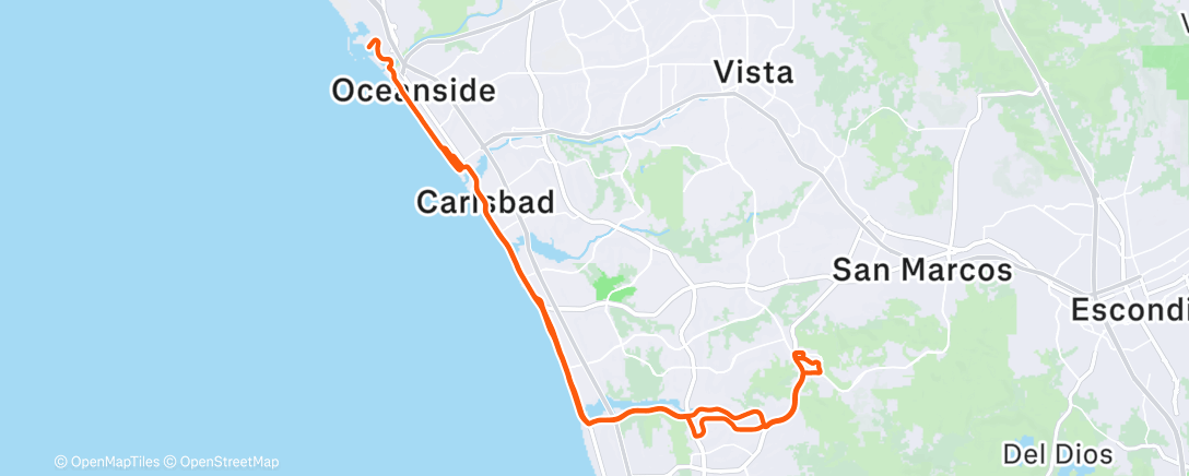 Map of the activity, Harbor Cruise - Avg’d down to bottom of Zone 3 143bpm, even though I was riding at 150bpm - “...kiss your pineapple” 😂 B-52’s