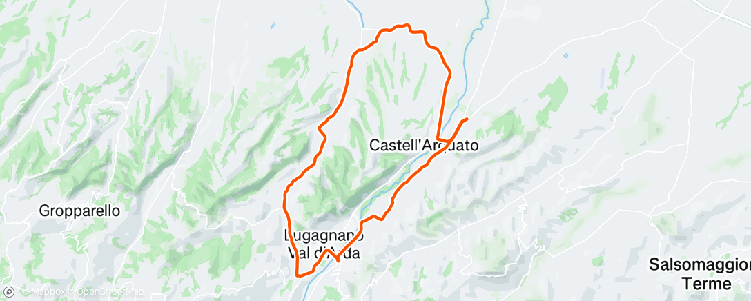 Map of the activity, Giro pomeridiano