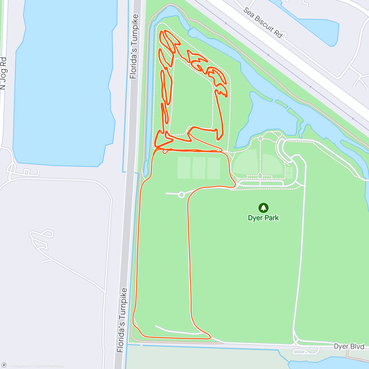 Map of the activity, Dyer Park