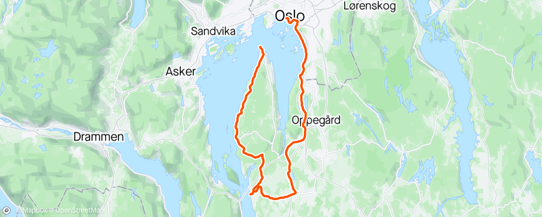 Mapa de la actividad (From lalalalalong long to short short in 4 days. Youve gotta love Norway….)