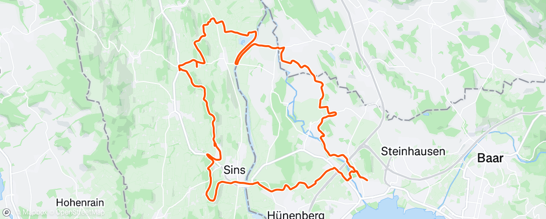 Map of the activity, Lunch Ride