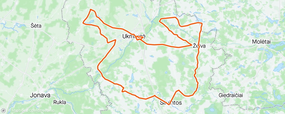 Map of the activity, Tour of Lithuania