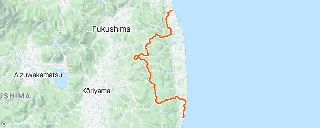 Map of the activity, ツールド福島　160kmの部　4位