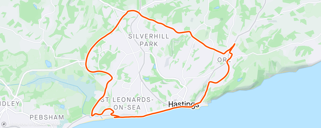 Map of the activity, Hastings 1/2. Happy with that, especially with no real prep, could have been 3-4 minutes quicker 👍🏻