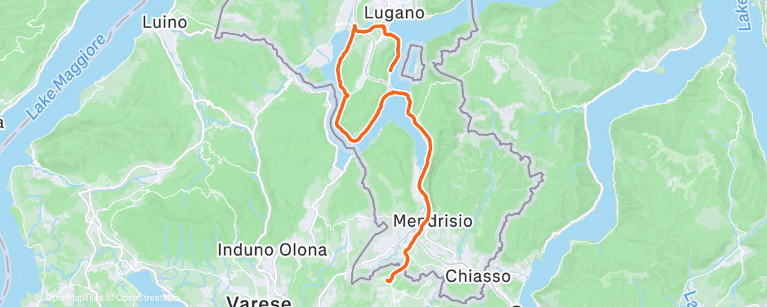 Map of the activity, Pedalata pomeridiana