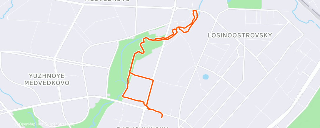 Map of the activity, Вечерний забег