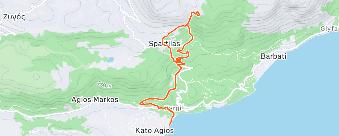 Map of the activity, Morning Run