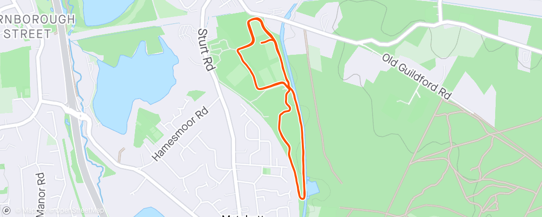 Map of the activity, Frimley Lodge parkrun