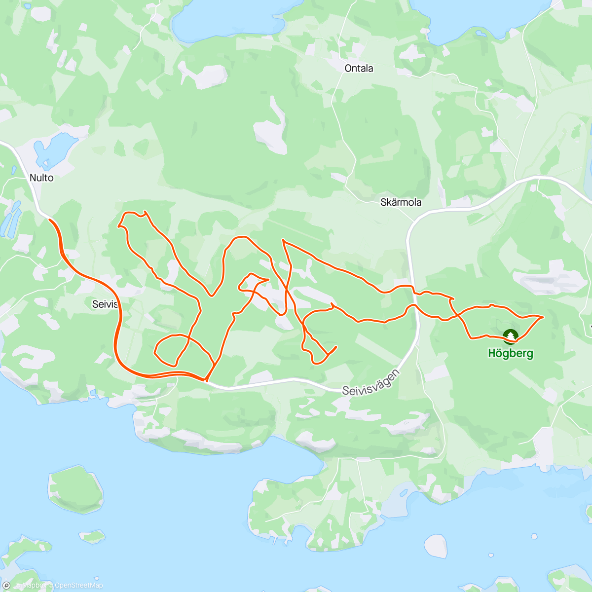 Map of the activity, Skärmola suunnistusvedot