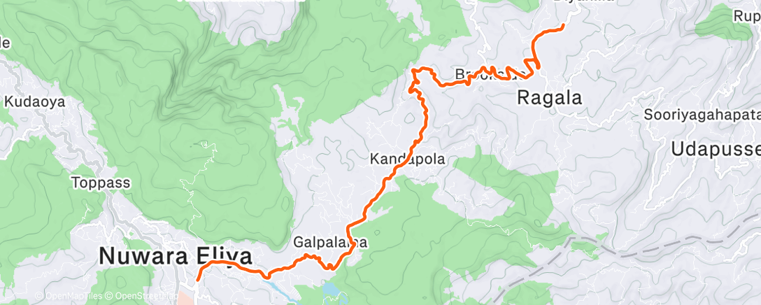 Map of the activity, ROUVY - Nuwara Eliya to Diyanilla | Sri Lanka