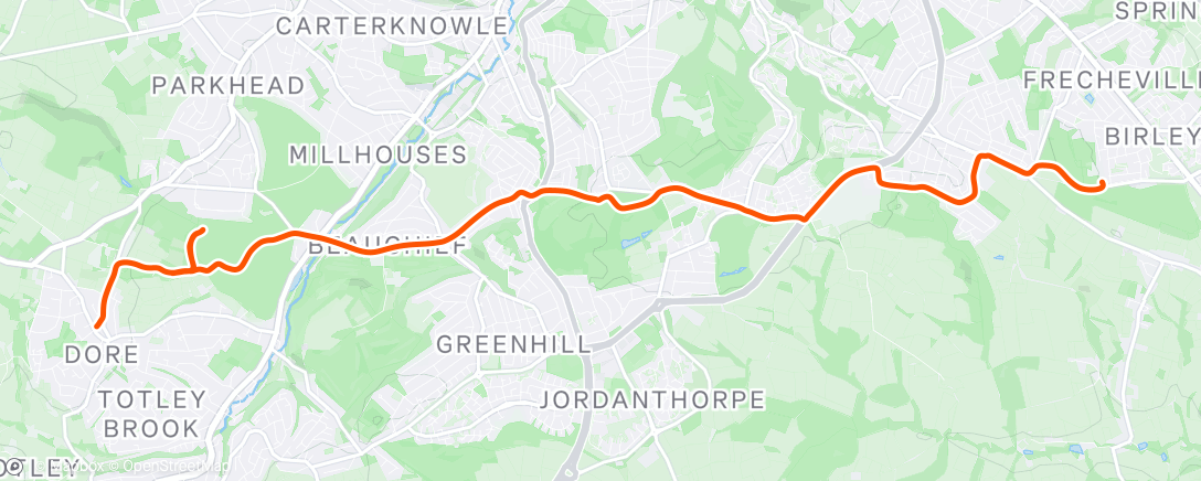 Map of the activity, Evening Ride